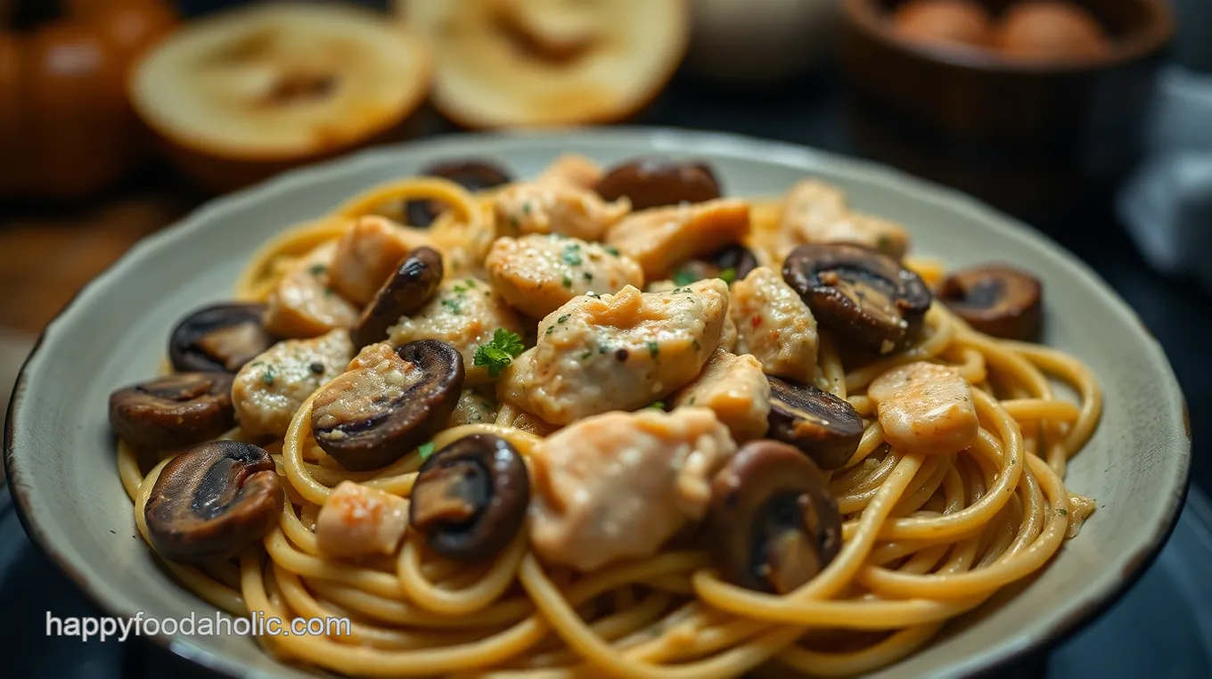 Creamy Fettuccine Chicken Marsala