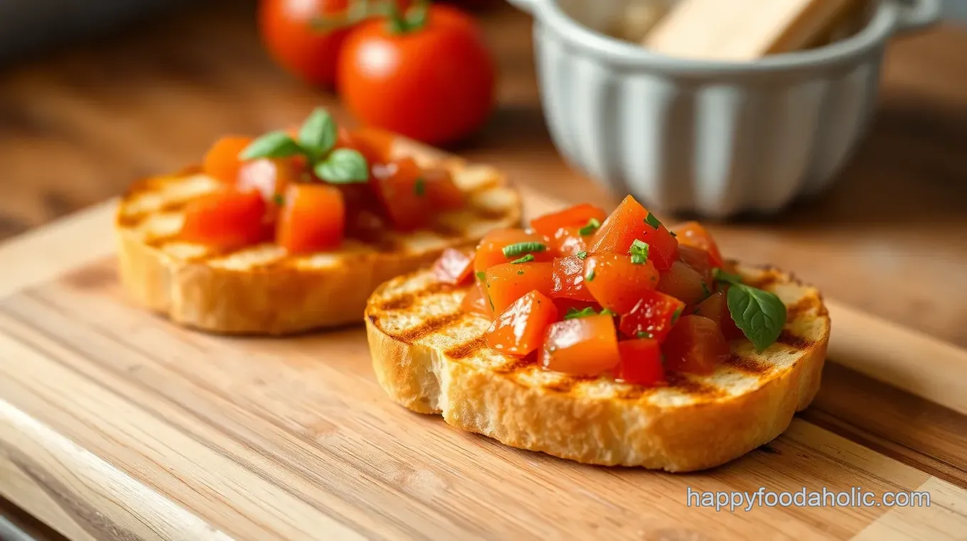 Grilled Bread Tomato Salsa Delight