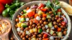 Mixing Kala Chana for a Delightful Salad