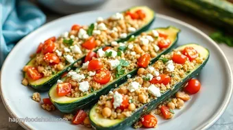 Bake Stuffed Zucchini with Quinoa Goodness