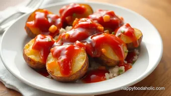 Baked Potatoes with Sweet & Sour Sauce