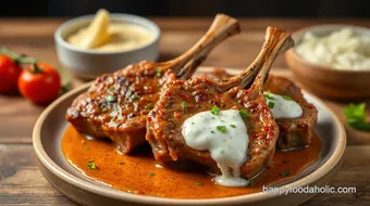 Cooked Lamb Chops with Spicy Yogurt Marinade