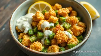 Fry Crispy Okra Salad with Zesty Lemon Dressing