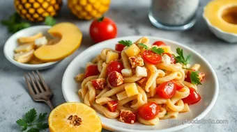 Quick Pasta Salad with Pineapple Delight