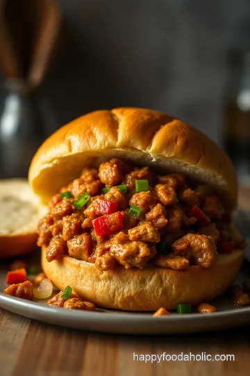 Cajun Chicken Sloppy Joes presentation