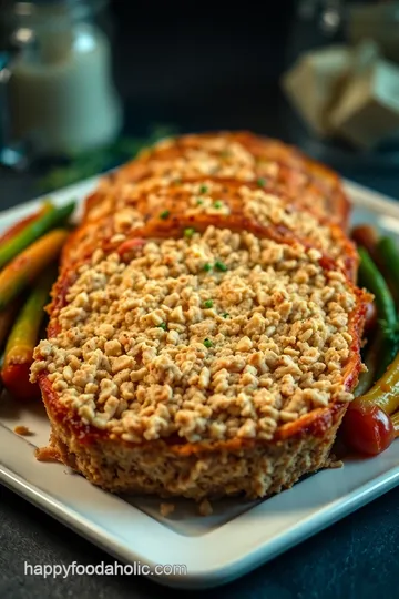 Cheesy Chicken Cordon Bleu Meatloaf presentation