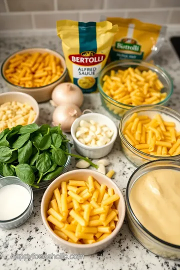 Creamy Bertolli Alfredo Pasta Bake ingredients