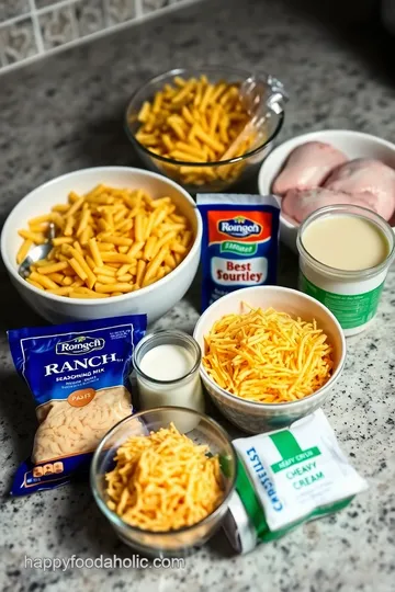 Creamy Crack Chicken Penne ingredients