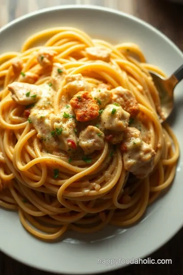 Creamy Monterey Chicken Spaghetti presentation