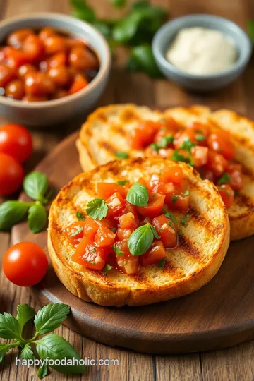 Grilled Bread Tomato Salsa Delight presentation