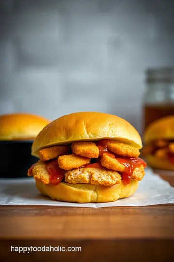 Honey BBQ Chicken Strip Sandwich presentation