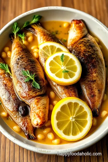 Sautéed Shad Roe with Lemon-Butter Sauce presentation